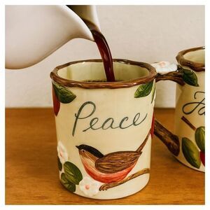 Cracker Barrel Peace and Faith mugs